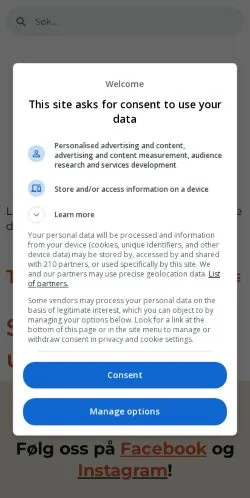 Anteprima del sito Tusen Ideer, media di Norvegia per articoli sponsorizzati