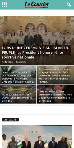 Podgląd witryny Le Courrier d'Algérie, medium z kraju Francja do artykułów sponsorowanych