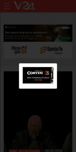 Anteprima del sito Venado 24, media di Argentina per articoli sponsorizzati