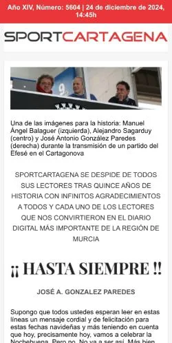 Vista previa del sitio Sportcartagena, medio de España para artículos patrocinados