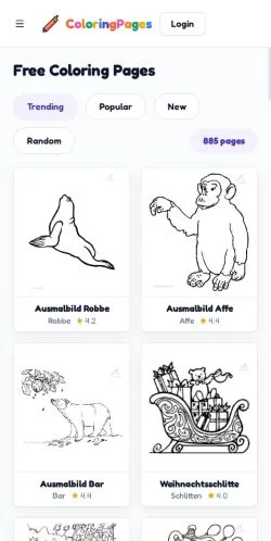 Anteprima del sito ColoringPages, media di Germania per articoli sponsorizzati