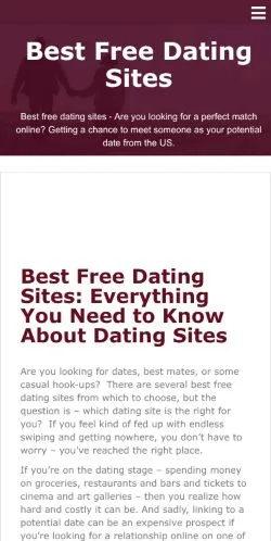 Anteprima del sito Best Free Dating Sites, media di Stati Uniti per articoli sponsorizzati