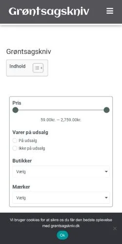 Podgląd witryny Grøntsagskniv, medium z kraju Dania do artykułów sponsorowanych