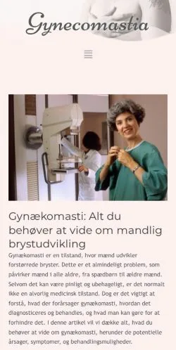 Podgląd witryny Gynækomasti, medium z kraju Dania do artykułów sponsorowanych