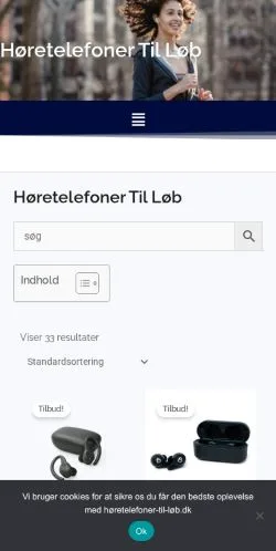 Anteprima del sito høretelefoner-til-løb, media di Danimarca per articoli sponsorizzati