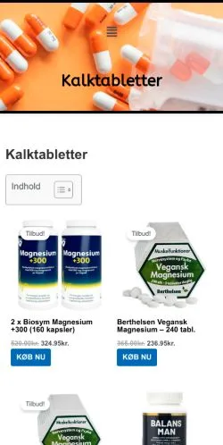スポンサード記事向けのデンマークメディア、Kalktabletterのサイトプレビュー