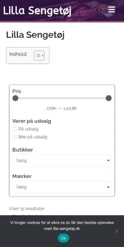 Podgląd witryny lilla-sengetøj, medium z kraju Dania do artykułów sponsorowanych