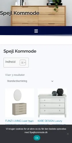 Podgląd witryny Spejl Kommode, medium z kraju Dania do artykułów sponsorowanych