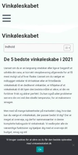 Anteprima del sito Vinkøleskab Test, media di Danimarca per articoli sponsorizzati