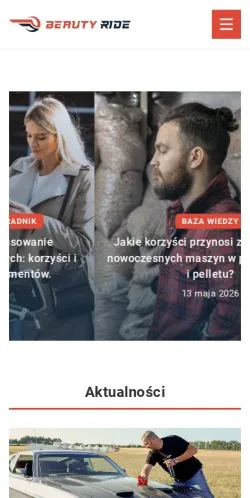 Anteprima del sito Beautyride, media di Polonia per articoli sponsorizzati