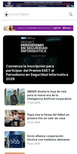 Podgląd witryny Caracas Digital, medium z kraju Hiszpania do artykułów sponsorowanych