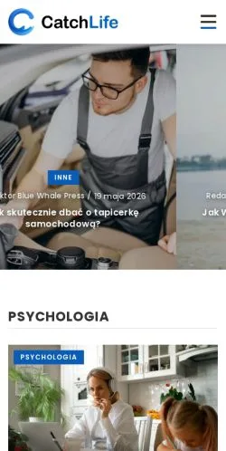 Sponsorlu makaleler için Polonya medyası CatchLife sitesinin önizlemesi