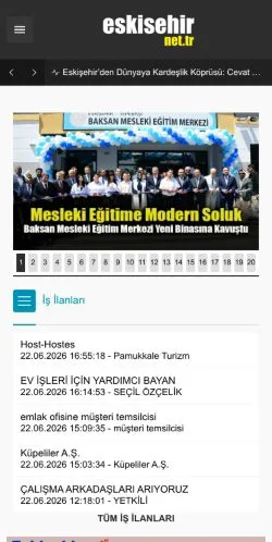 스폰서 기사용 튀르키예 매체 Eskişehir Net Tr 사이트 미리보기