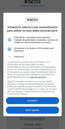 Forhåndsvisning av nettstedet Infowester, medium fra Portugal for sponsede artikler