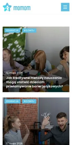 Anteprima del sito Momom, media di Polonia per articoli sponsorizzati