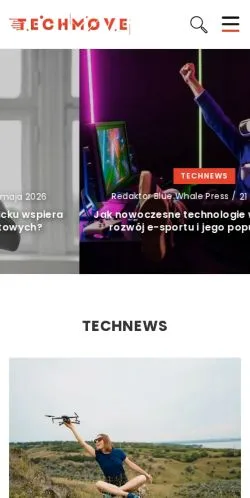 Forhåndsvisning av nettstedet Techmove, medium fra Polen for sponsede artikler