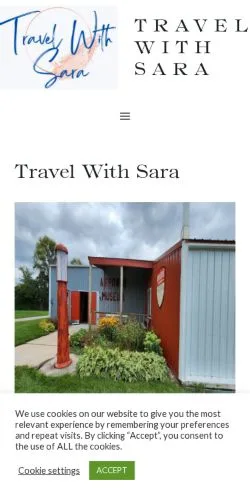 스폰서 기사용 미국 매체 Travel With Sara 사이트 미리보기