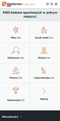 Podgląd witryny KlubySportowe, medium z kraju Polska do artykułów sponsorowanych