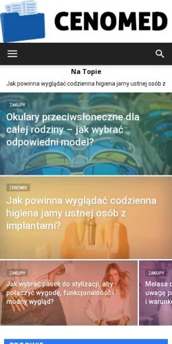 Anteprima del sito Cenomed, media di Polonia per articoli sponsorizzati