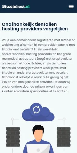 Sponsorlu makaleler için Hollanda medyası Bitcoinhost sitesinin önizlemesi