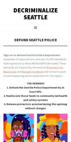 Anteprima del sito Decriminalize Seattle, media di Stati Uniti per articoli sponsorizzati