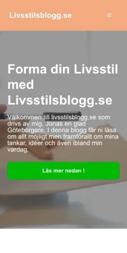 Podgląd witryny Livsstilsblogg, medium z kraju Szwecja do artykułów sponsorowanych