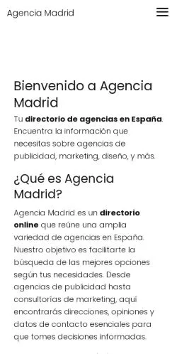 Podgląd witryny Agencia Madrid, medium z kraju Hiszpania do artykułów sponsorowanych