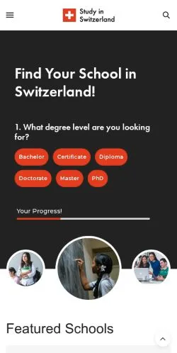 스폰서 기사용 미국 매체 Studying In Switzerland 사이트 미리보기