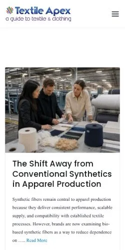 Preview of the Textile Apex website, a media outlet in United States for sponsored articles
