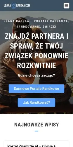 Podgląd witryny Udana Randka, medium z kraju Polska do artykułów sponsorowanych