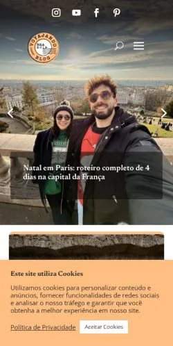 Forhåndsvisning af Voyajando, medie fra Brasilien til sponsorerede artikler