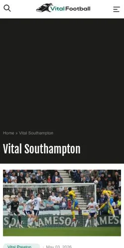Anteprima del sito Vital Football Southampton, media di Regno Unito per articoli sponsorizzati