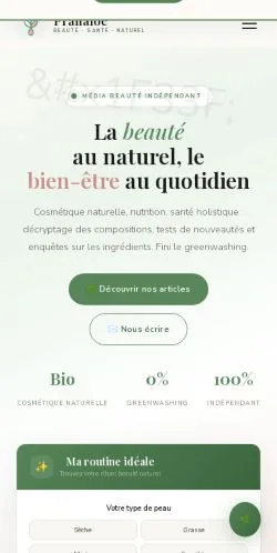 Anteprima del sito Pranaloe, media di Francia per articoli sponsorizzati