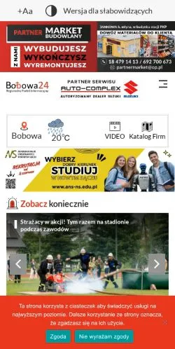 Podgląd witryny Bobowa 24, medium z kraju Polska do artykułów sponsorowanych