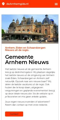 Podgląd witryny Arnhem Laatste Nieuws, medium z kraju Holandia do artykułów sponsorowanych