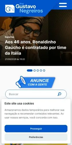 Podgląd witryny Blog do Gustavo Negreiros, medium z kraju Brazylia do artykułów sponsorowanych