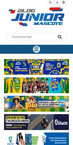 スポンサード記事向けのブラジルメディア、Junior Mascoteのサイトプレビュー