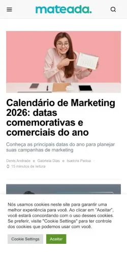 스폰서 기사용 브라질 매체 Mateada 사이트 미리보기