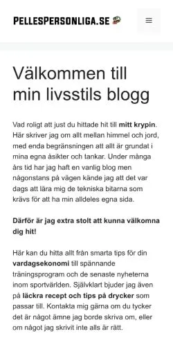 Anteprima del sito Pelles Personliga, media di Svezia per articoli sponsorizzati