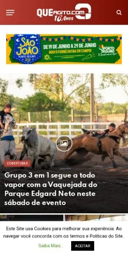 Forhåndsvisning av nettstedet Queagito, medium fra Brasil for sponsede artikler