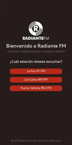 Vista previa del sitio Radiante FM, medio de España para artículos patrocinados