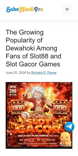 Anteprima del sito SoHoHindiPro, media di Stati Uniti per articoli sponsorizzati