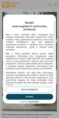 Anteprima del sito Sūduvos Gidas, media di Lituania per articoli sponsorizzati