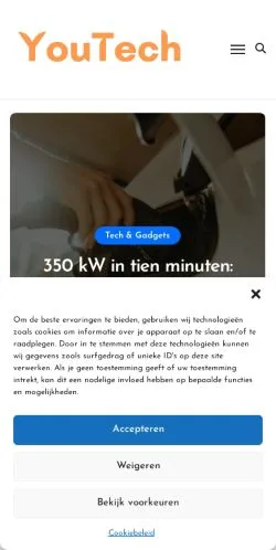 Podgląd witryny Youtech, medium z kraju Holandia do artykułów sponsorowanych