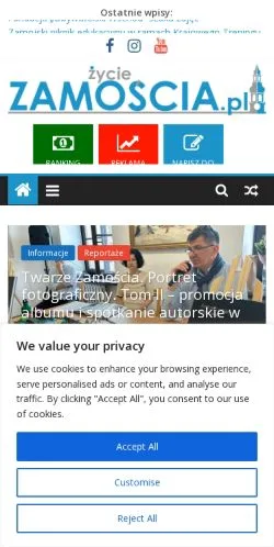 Anteprima del sito Życie Zamościa, media di Polonia per articoli sponsorizzati