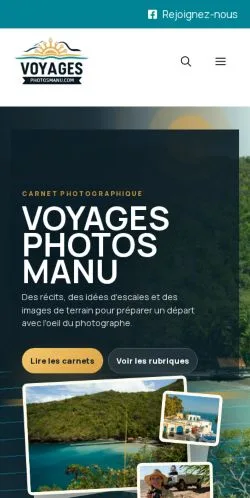 Pré-visualização do site Voyages Photos Manu, meio de França para artigos patrocinados