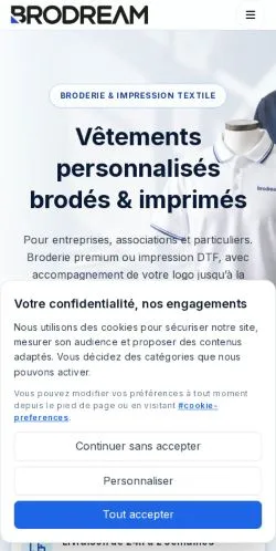 Anteprima del sito Brodream, media di Francia per articoli sponsorizzati