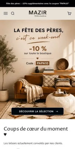 Anteprima del sito Mazir Décoration, media di Francia per articoli sponsorizzati
