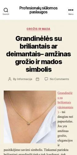 Anteprima del sito Profesijų Pasaulis, media di Stati Uniti per articoli sponsorizzati