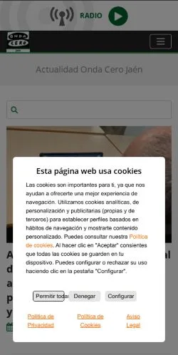 Anteprima del sito Onda Cero Jaén, media di Spagna per articoli sponsorizzati